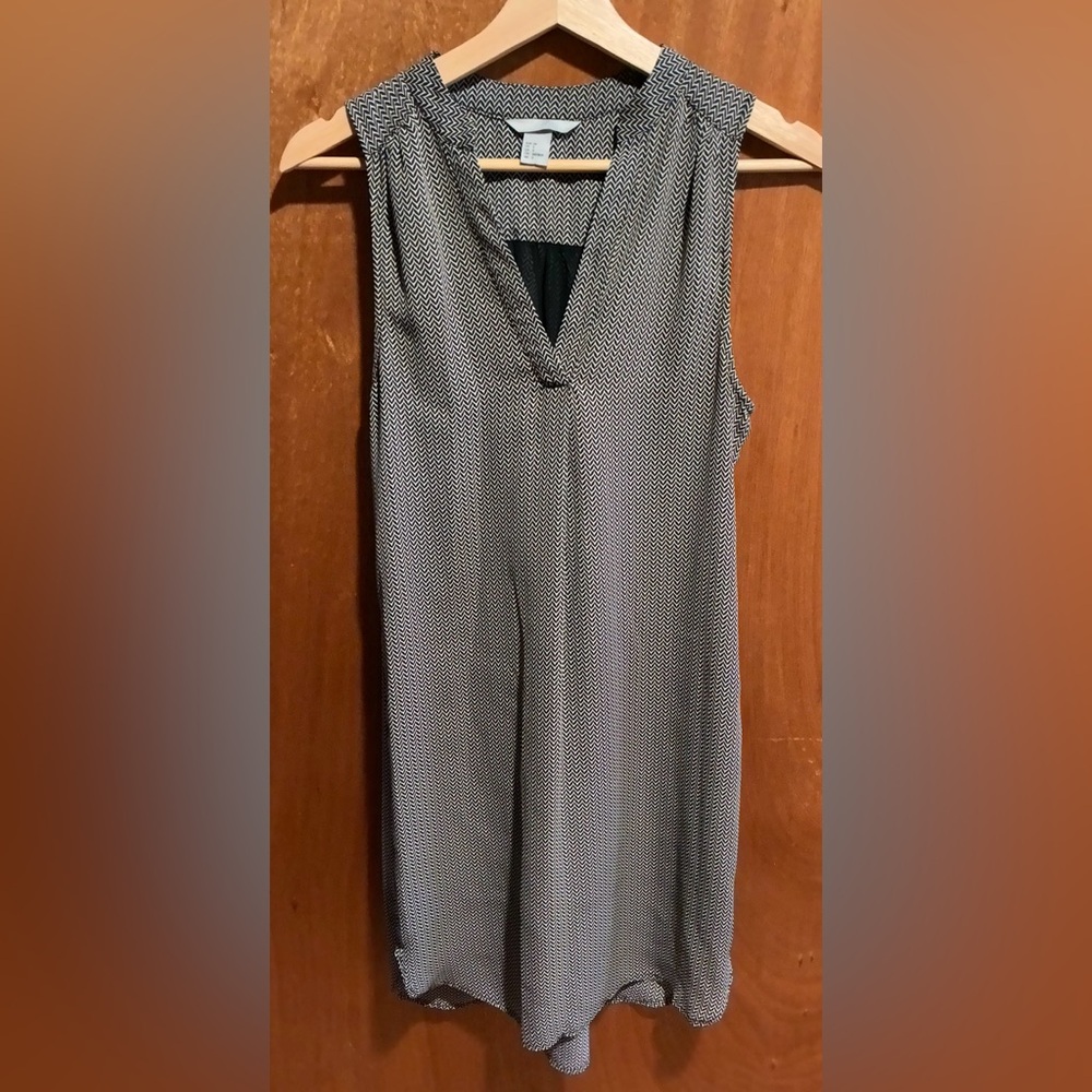 H&M Black and White Zigzag Sleeveless Dress